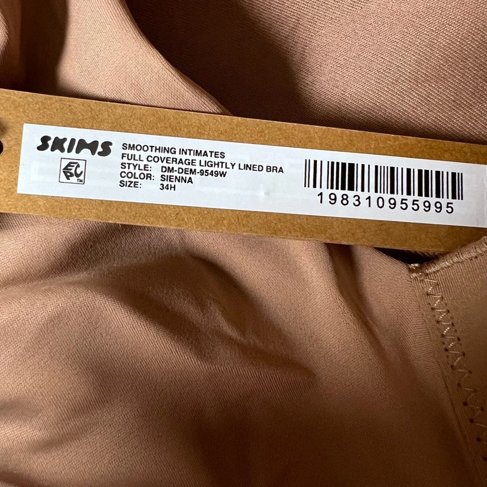 SKIMS Womens Smoothing Intimates Full Coverage Lightly Lined Bra Sienna Size 34H